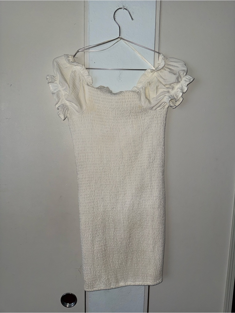 Love Tree Cream Ruffled Mini Dress - Picture 2 of 3